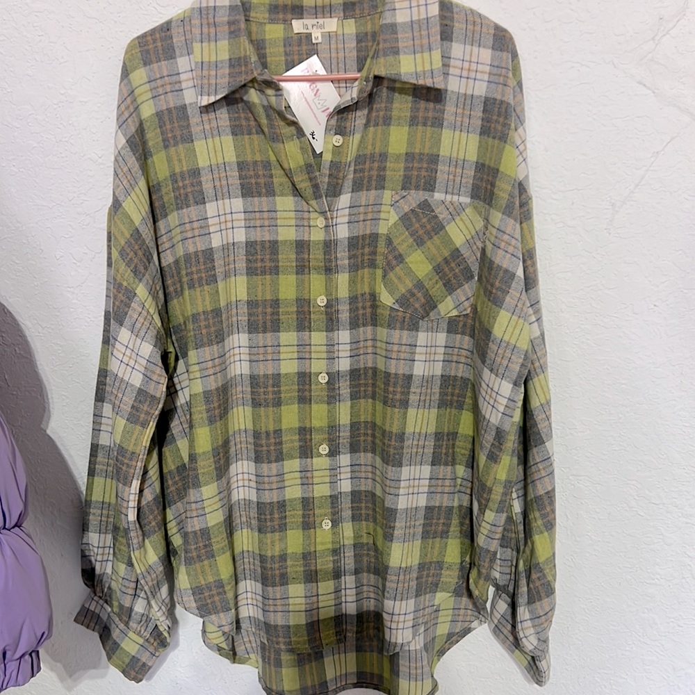 NWT Medium Plaid Shacket